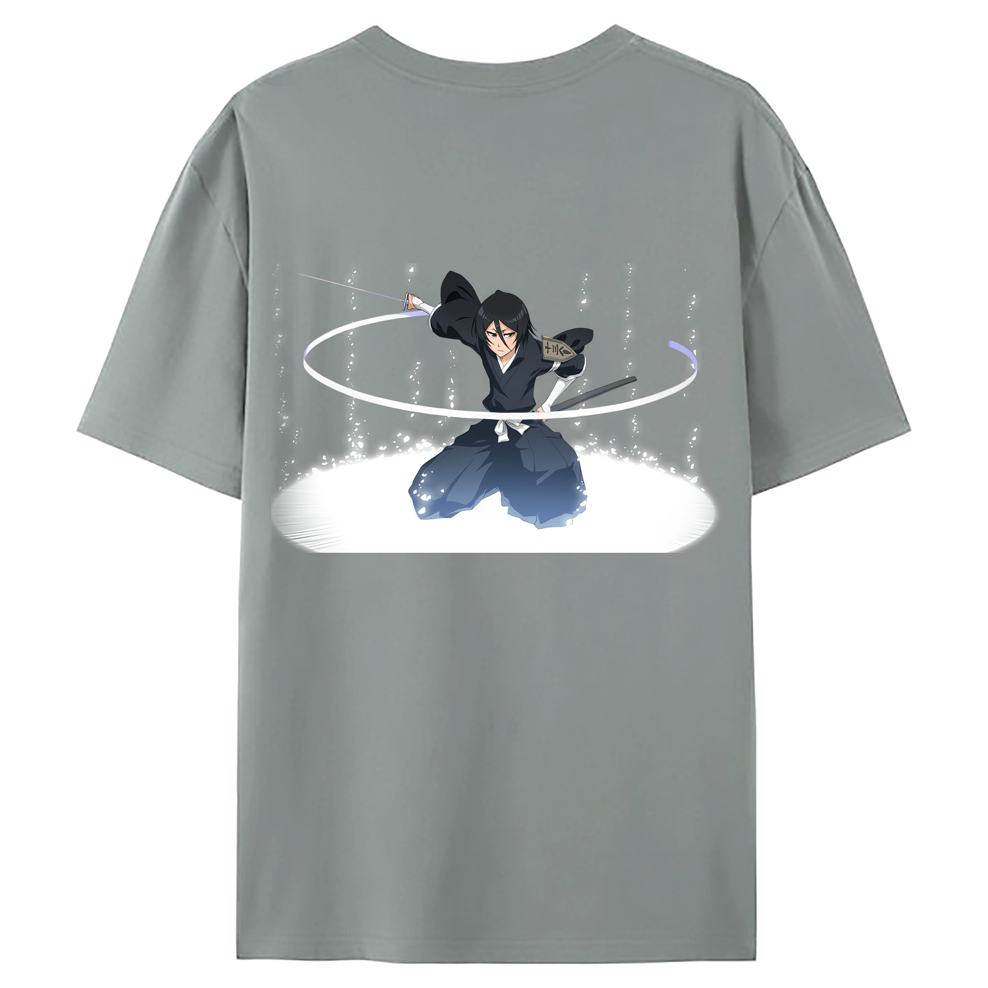 （画像用） ブリーチ 朽木ルキア BLEACH Kuchiki Rukia 綿100％ メンズ半袖Tシャツ（バックプリント） 通気性
